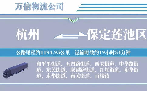 杭州到保定莲池区物流公司