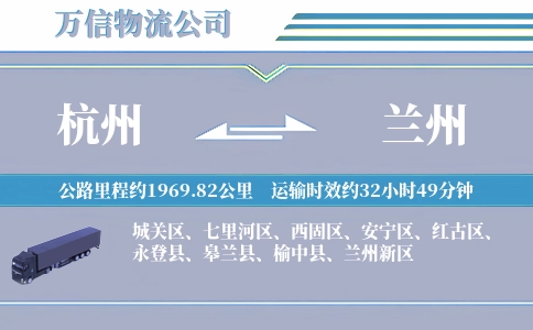 杭州到兰州物流公司