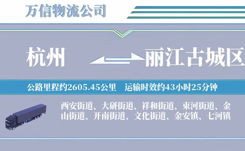 杭州到丽江古城区物流公司