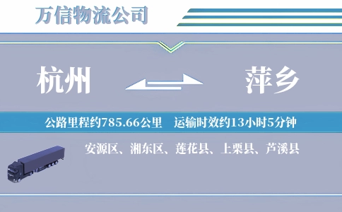 杭州到萍乡物流公司