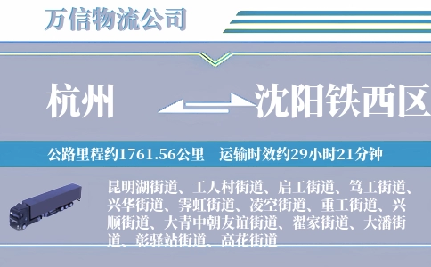 杭州到沈阳铁西区物流公司