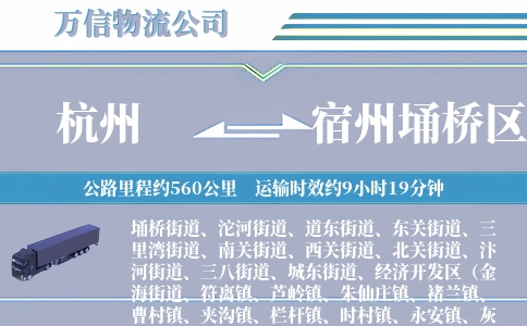 杭州到宿州埇桥区物流公司