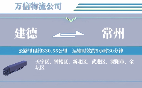 建德到常州物流公司
