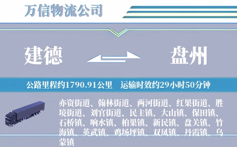 建德到盘州物流公司