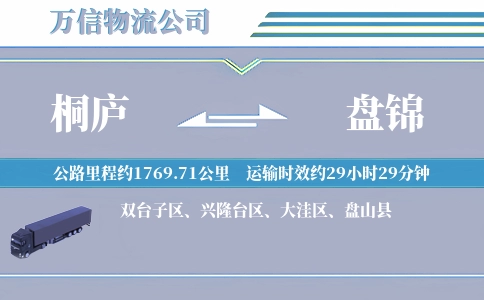 桐庐到盘锦物流公司