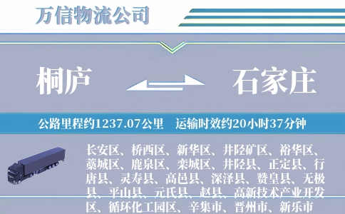 桐庐到石家庄物流公司